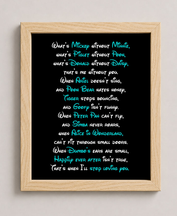 Romantic Typography Wall Art for Couples Bedroom Decor Inspirational Wall Art