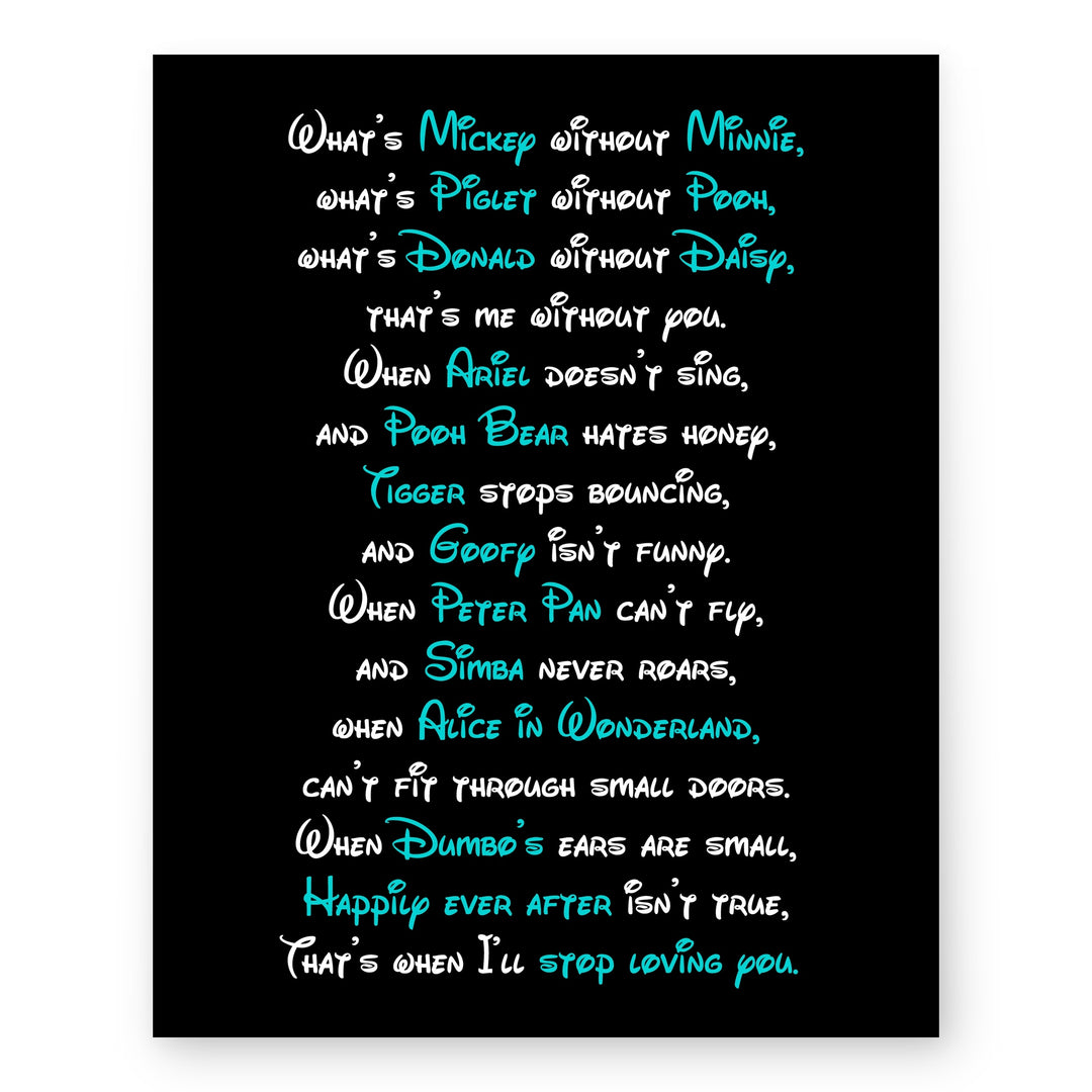Romantic Typography Wall Art for Couples Bedroom Decor Inspirational Wall Art