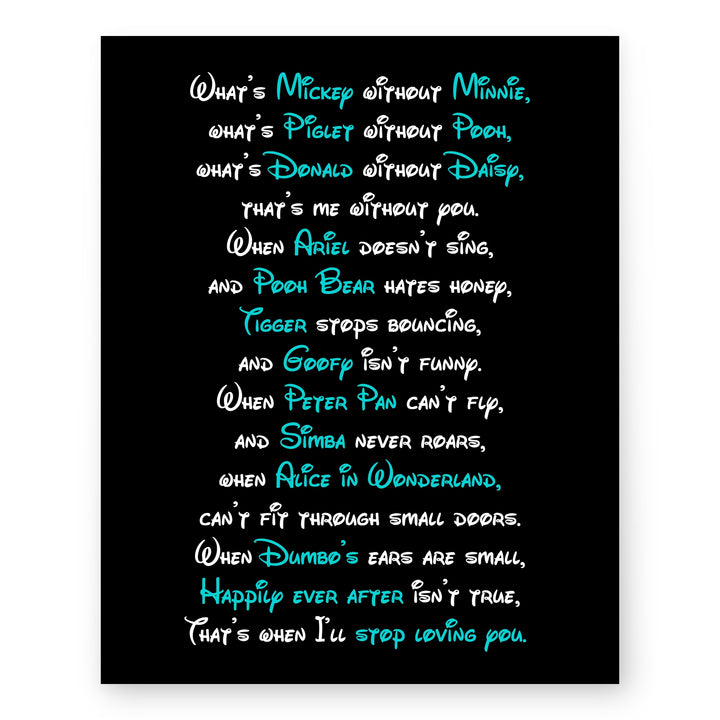 Romantic Typography Wall Art for Couples Bedroom Decor Inspirational Wall Art