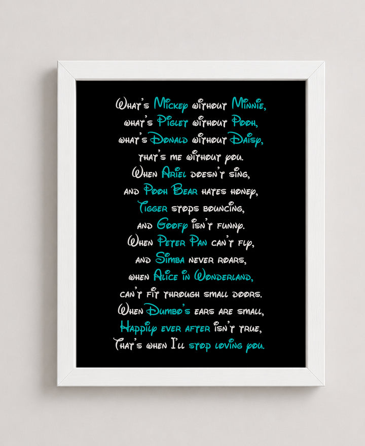 Romantic Typography Wall Art for Couples Bedroom Decor Inspirational Wall Art