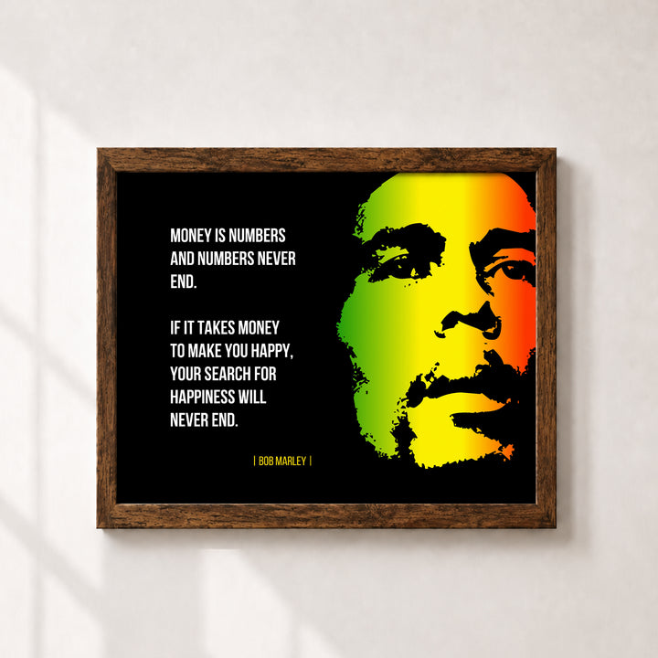 Bob Marley Vintage Silhouette Inspirational Wall Art