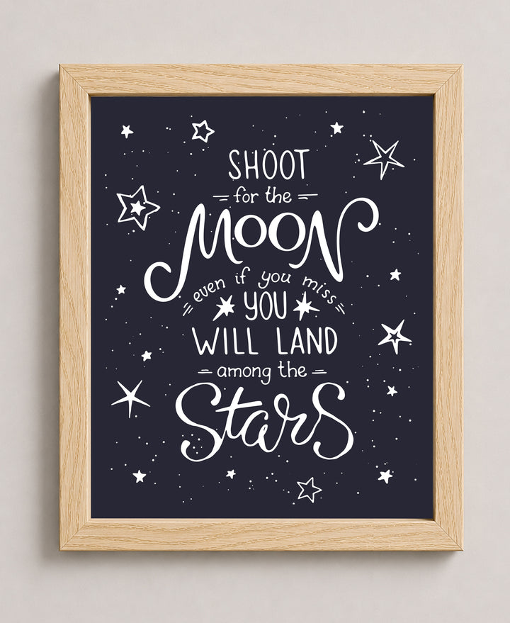 Shoot for the Moon Inspirational Wall Art