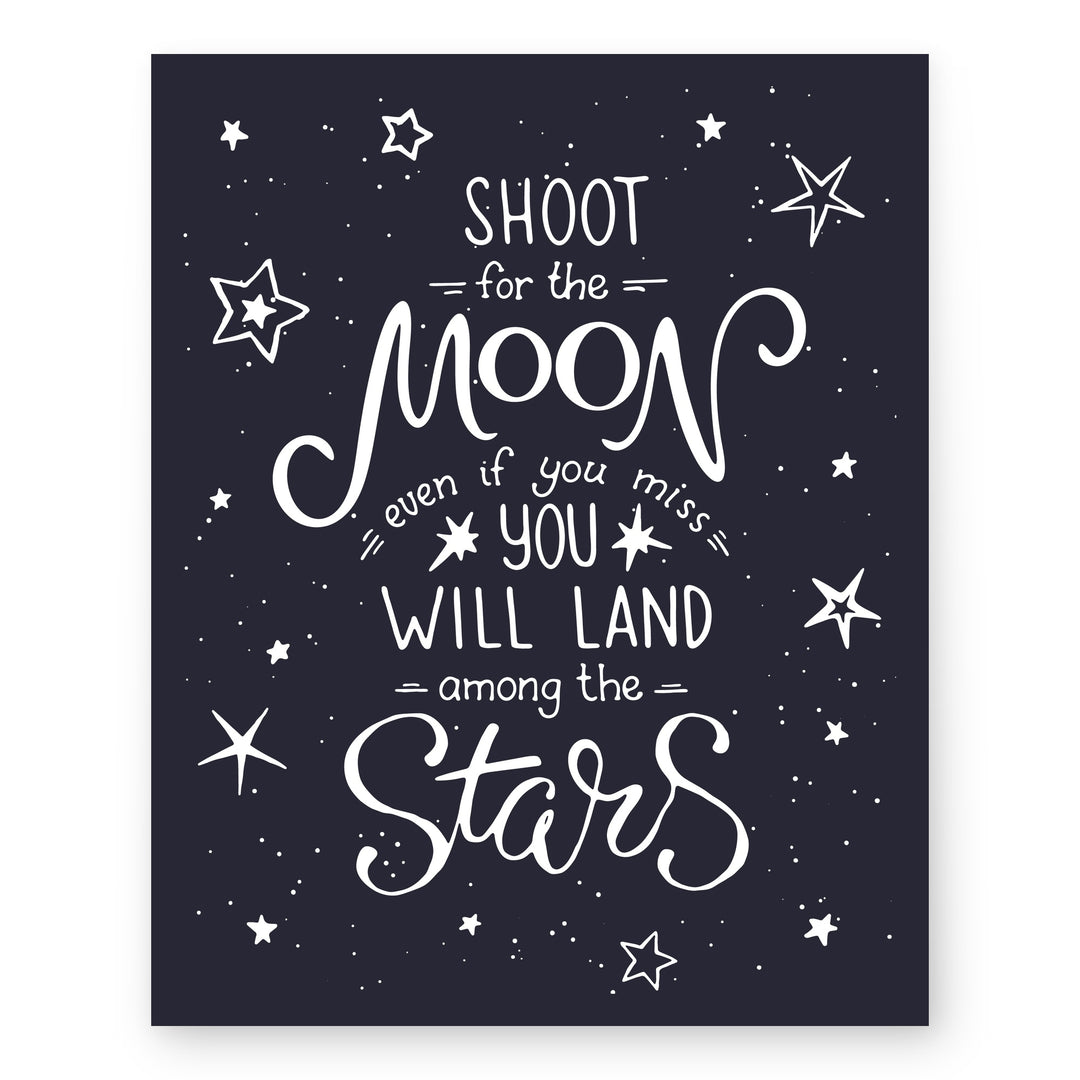 Shoot for the Moon Inspirational Wall Art