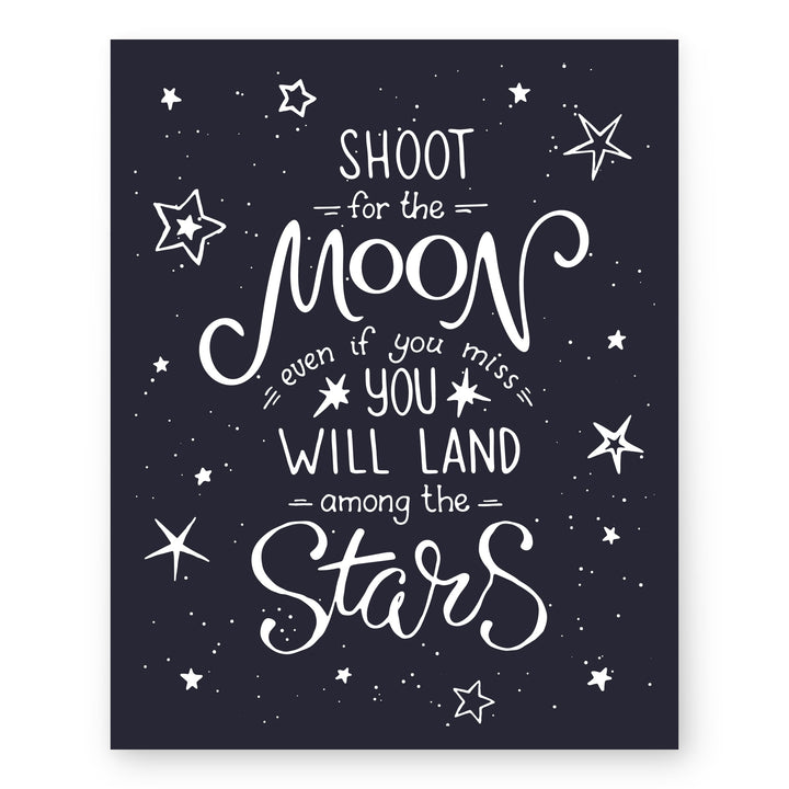 Shoot for the Moon Inspirational Wall Art