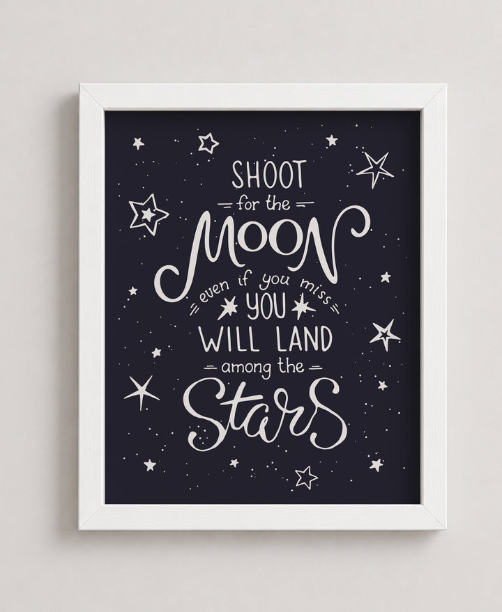 Shoot for the Moon Inspirational Wall Art