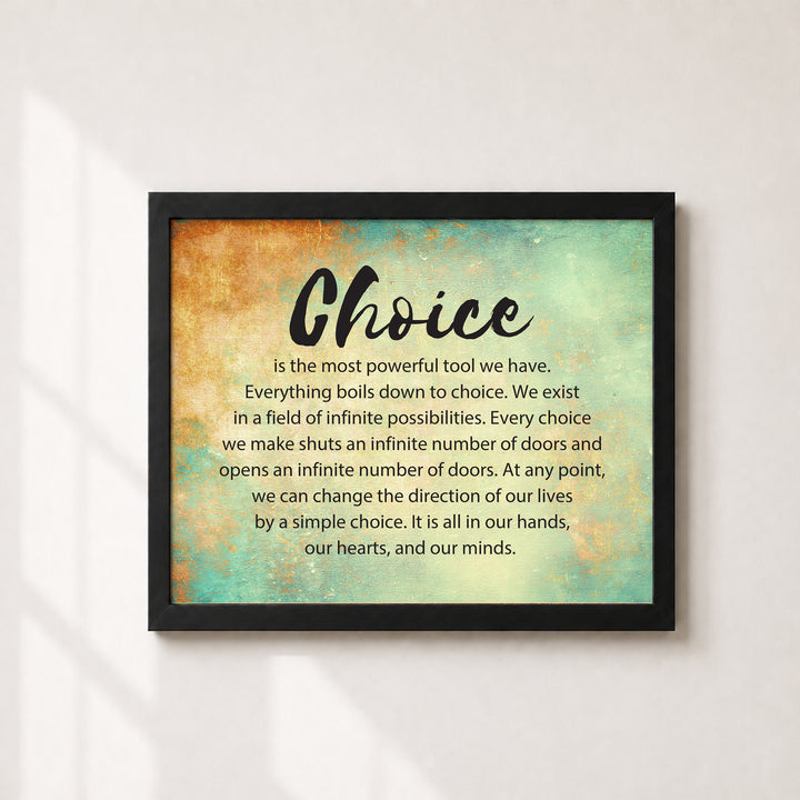 Choice Life Decisions Motivational Wall Art