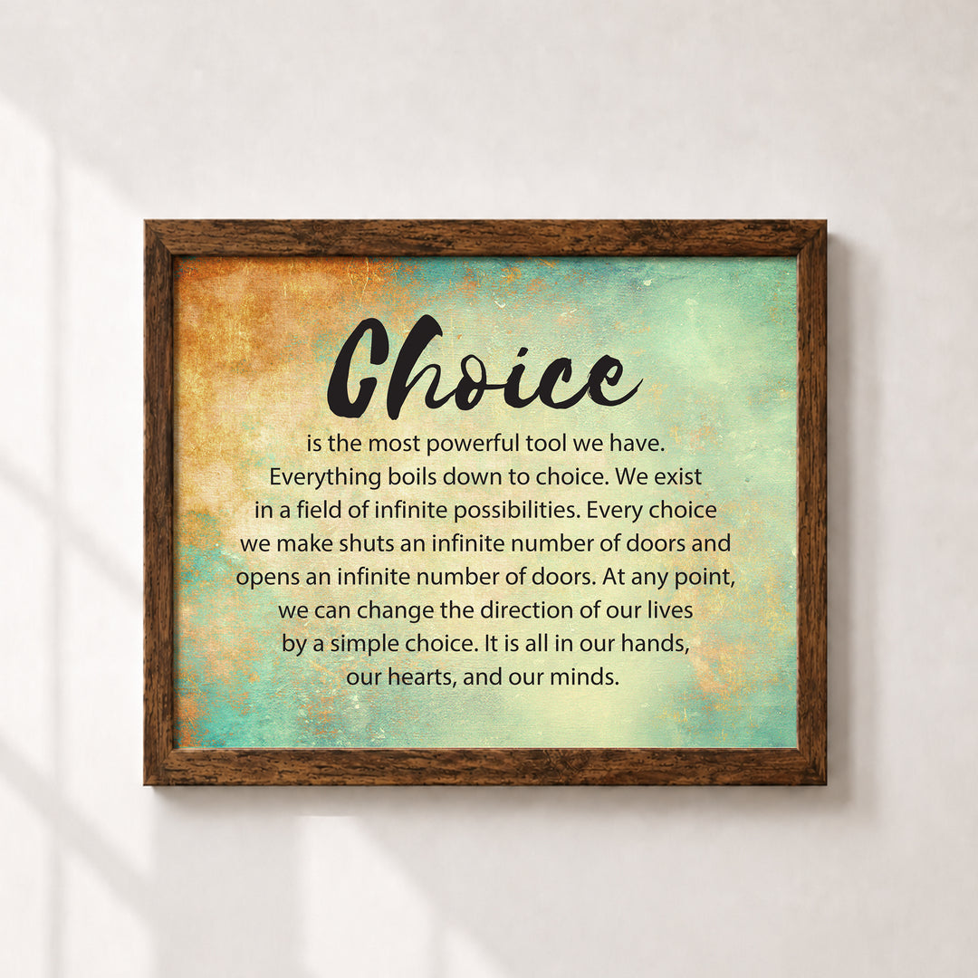 Choice Life Decisions Motivational Wall Art