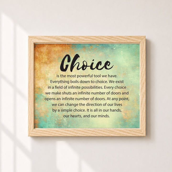 Choice Life Decisions Motivational Wall Art
