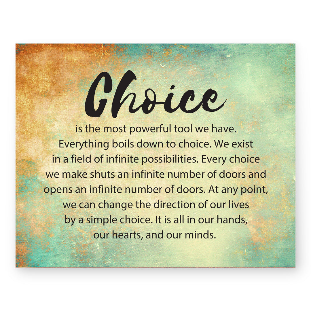 Choice Life Decisions Motivational Wall Art