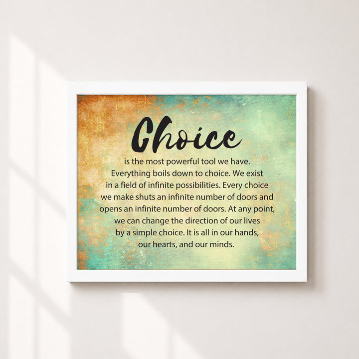 Choice Life Decisions Motivational Wall Art