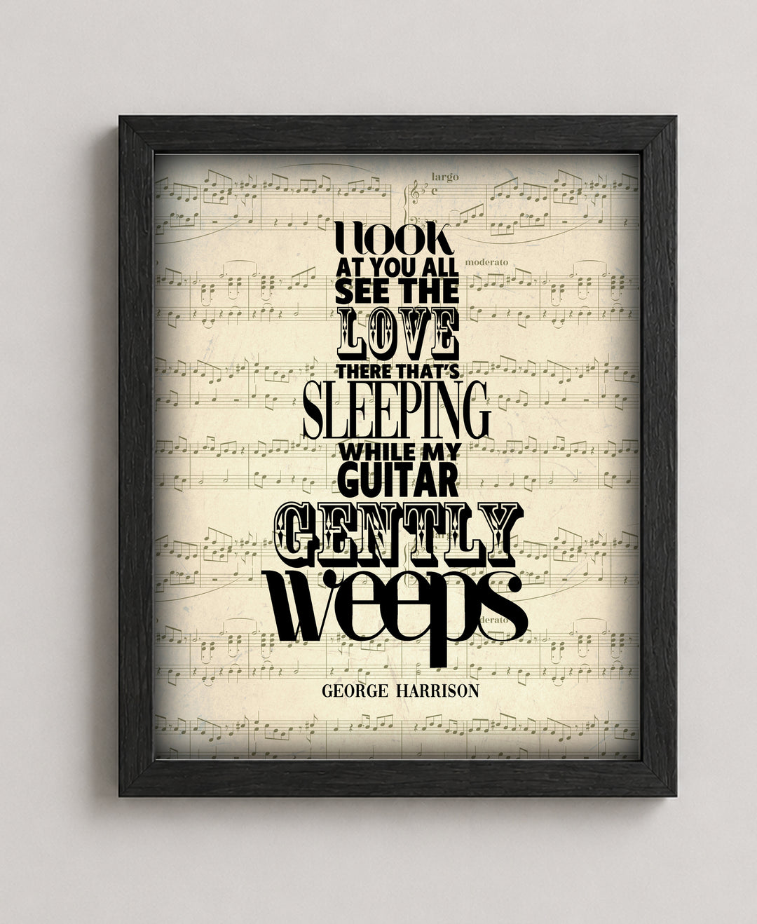 George Harrison Guitar Gently Weeps Music Wall Art