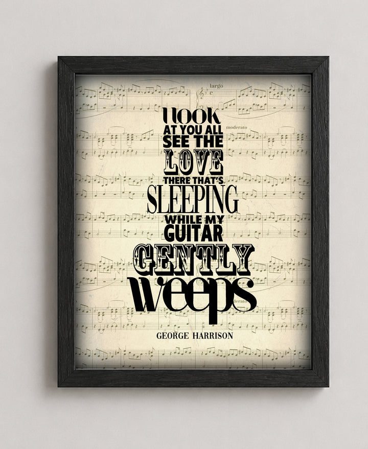 George Harrison Guitar Gently Weeps Music Wall Art