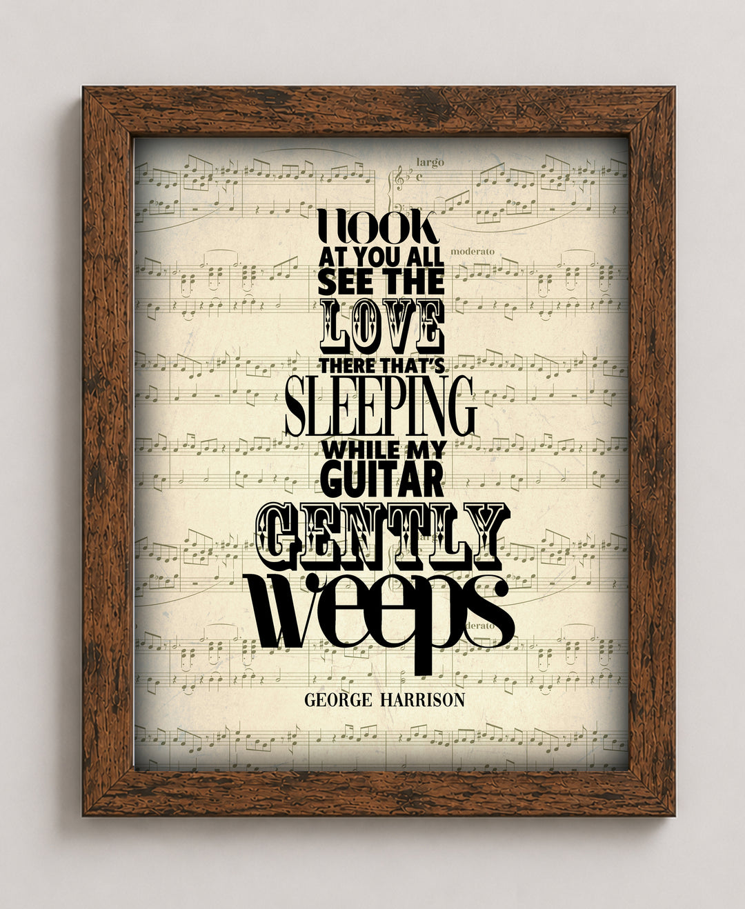 George Harrison Guitar Gently Weeps Music Wall Art