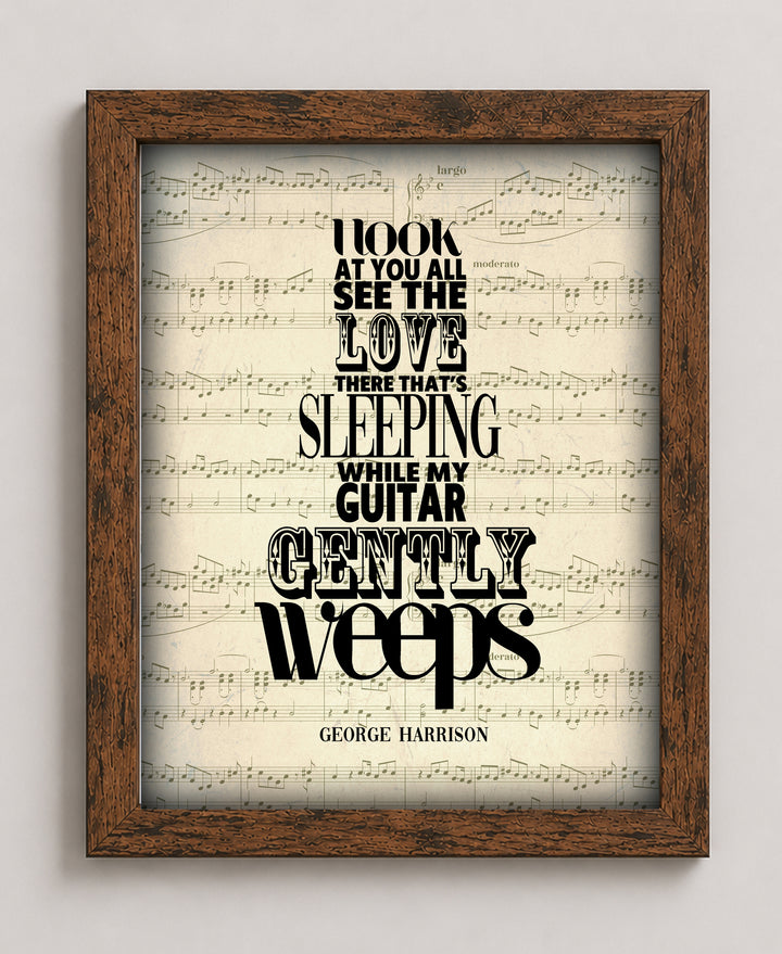 George Harrison Guitar Gently Weeps Music Wall Art