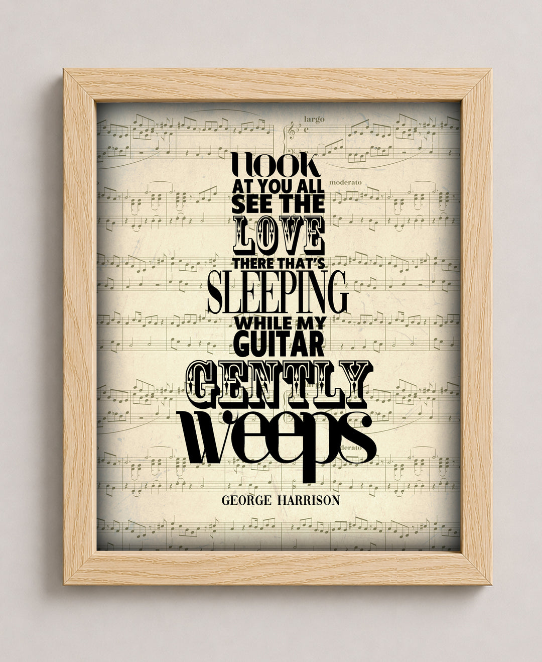 George Harrison Guitar Gently Weeps Music Wall Art