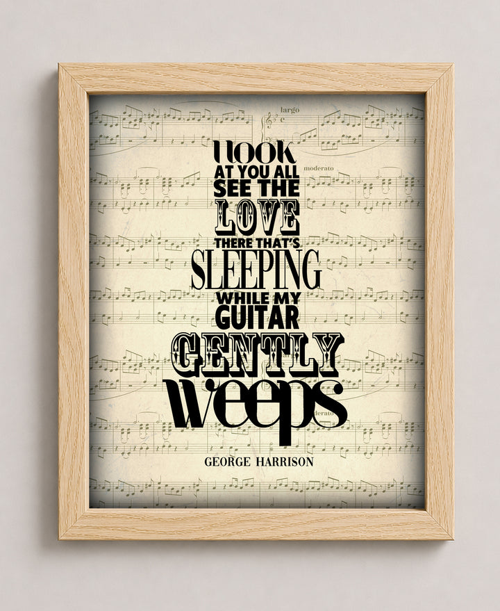 George Harrison Guitar Gently Weeps Music Wall Art
