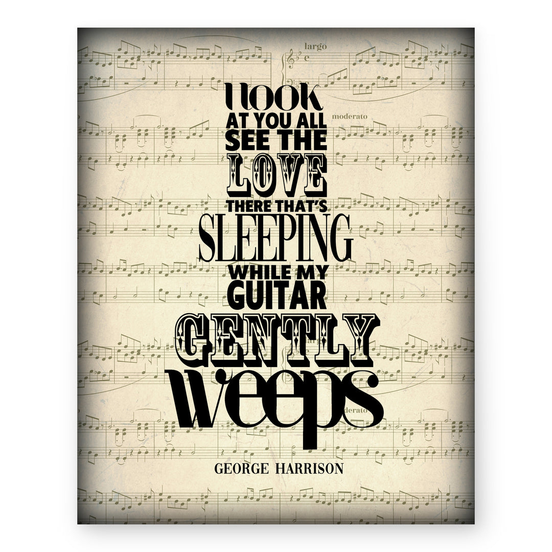 George Harrison Guitar Gently Weeps Music Wall Art