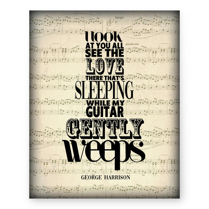 George Harrison Guitar Gently Weeps Music Wall Art