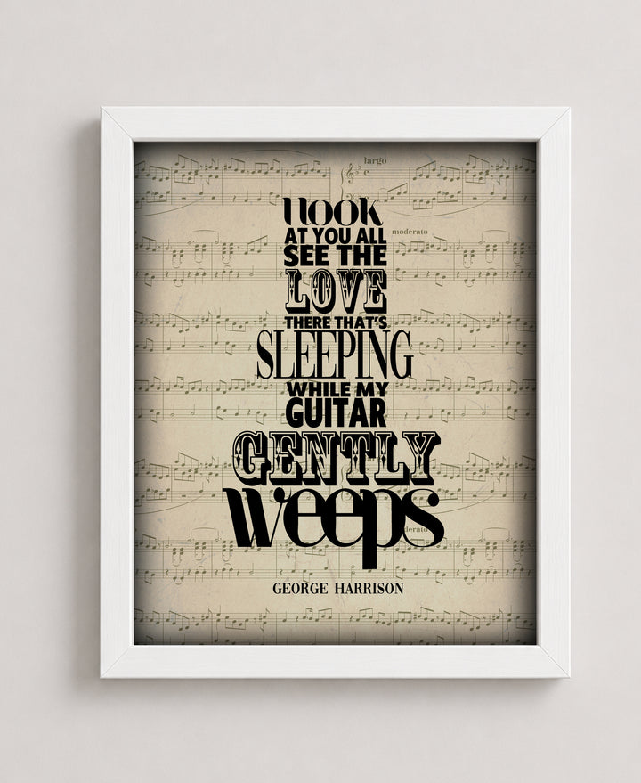 George Harrison Guitar Gently Weeps Music Wall Art