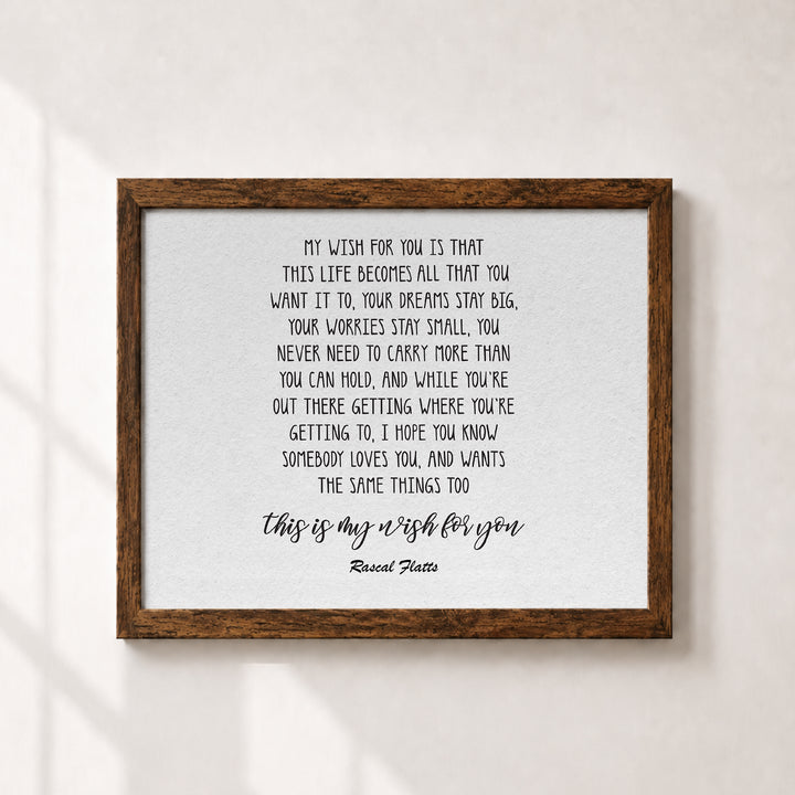 My Wish Song Lyrics Music Wall Art