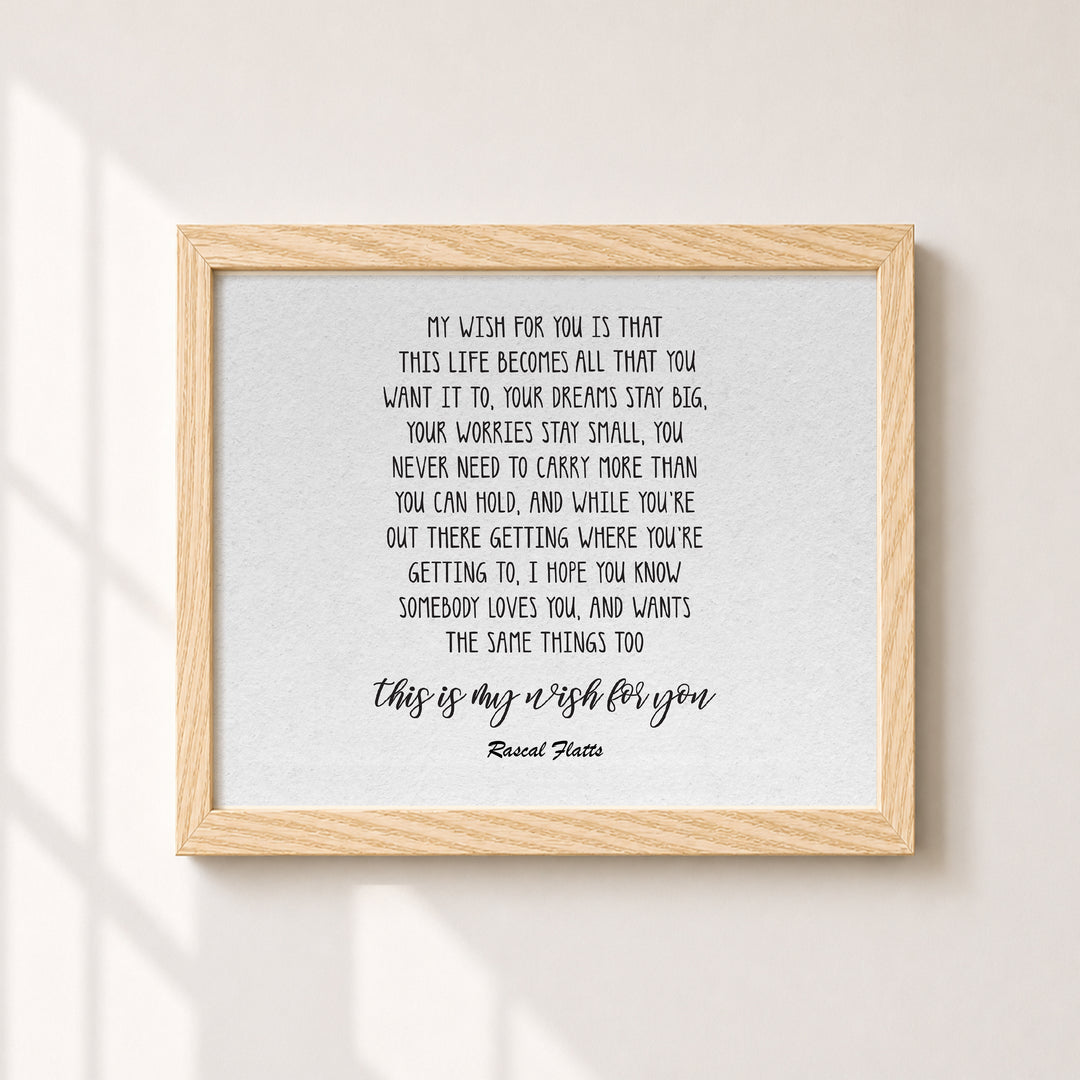 My Wish Song Lyrics Music Wall Art