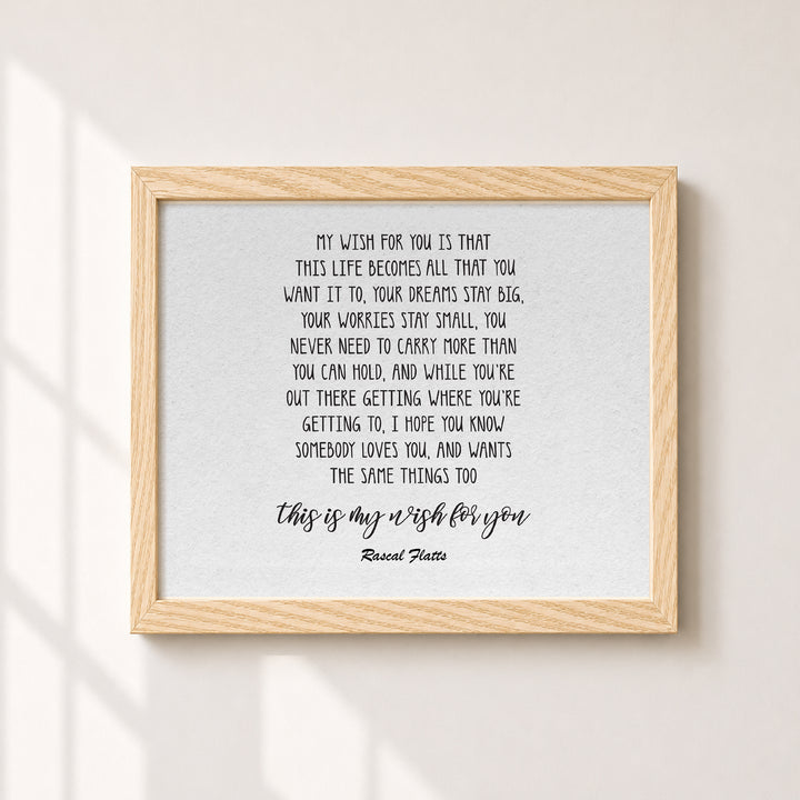 My Wish Song Lyrics Music Wall Art