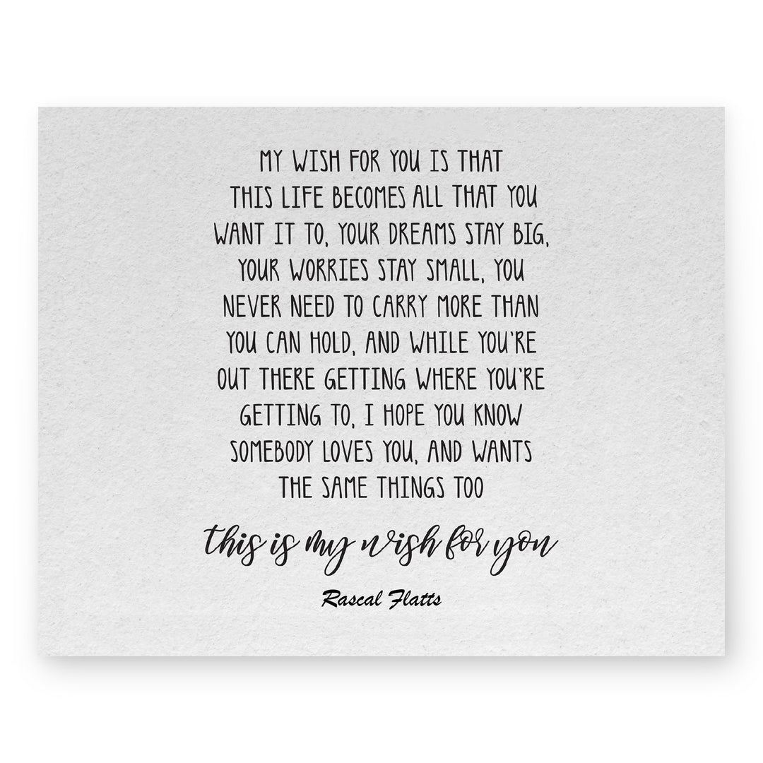 My Wish Song Lyrics Music Wall Art