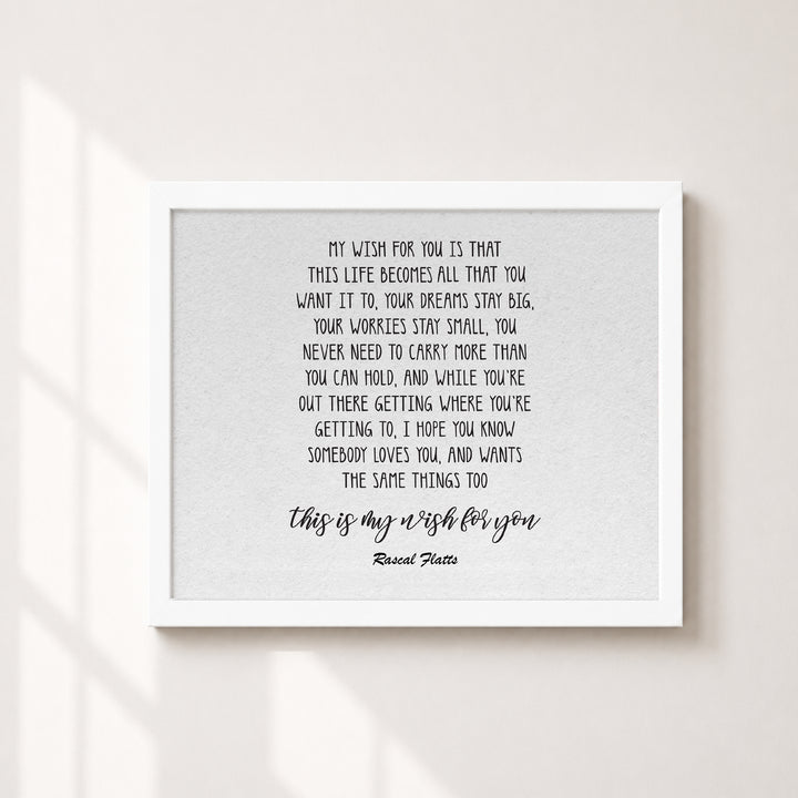 My Wish Song Lyrics Music Wall Art