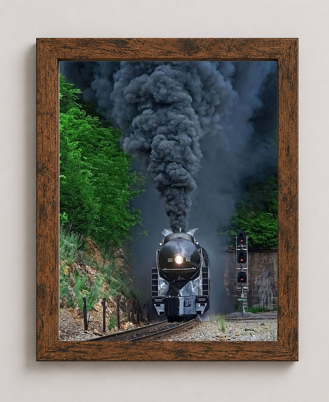 N&amp;W 611 Steam Locomotive Classic Railroad Inspirational Wall Art