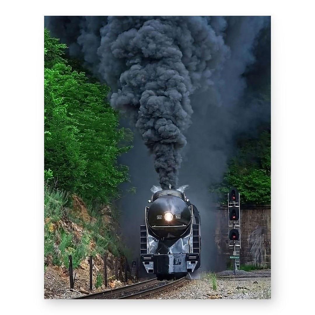 N&amp;W 611 Steam Locomotive Classic Railroad Inspirational Wall Art