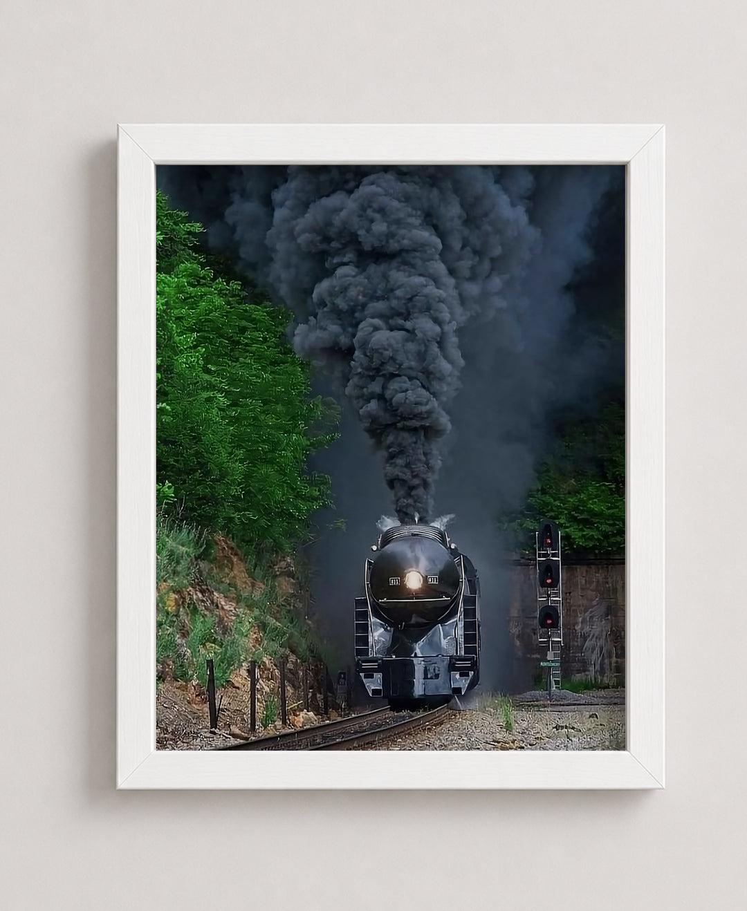 N&amp;W 611 Steam Locomotive Classic Railroad Inspirational Wall Art