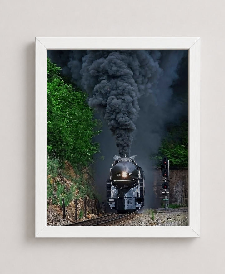 N&amp;W 611 Steam Locomotive Classic Railroad Inspirational Wall Art