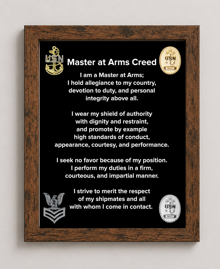 US Navy Master At Arms Creed Military Wall Art