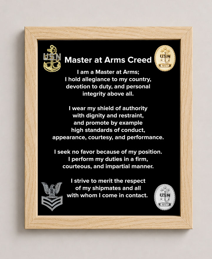 US Navy Master At Arms Creed Military Wall Art