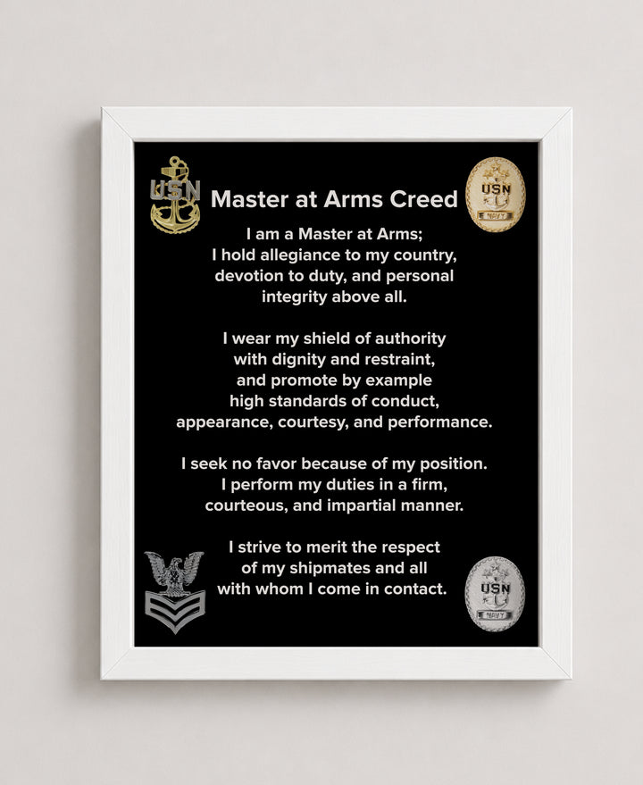 US Navy Master At Arms Creed Military Wall Art