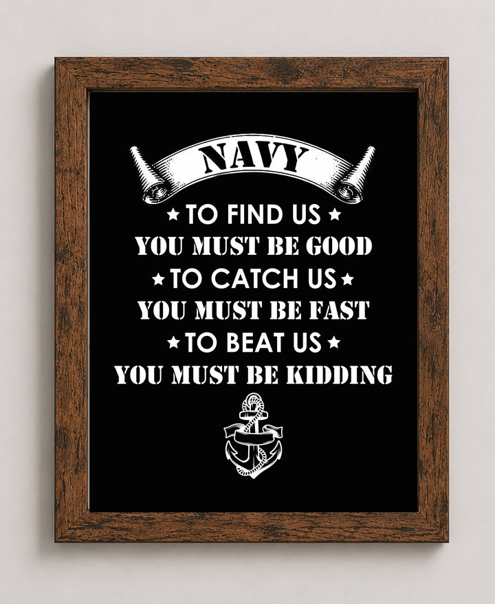 Navy To Find Us US Navy Seal Quotes Military Wall Art