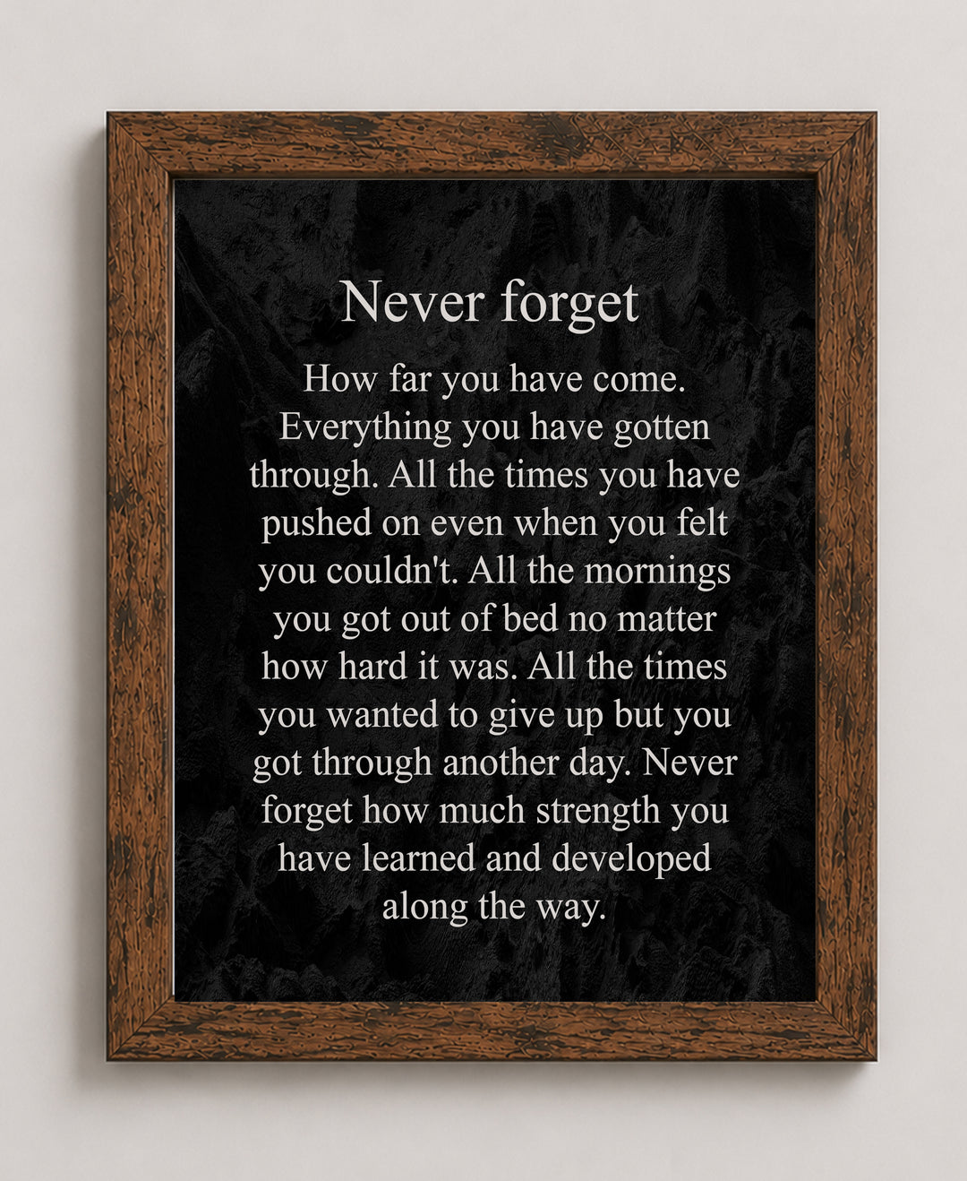 Never Forget How Far You Have Come Inspirational Wall Art