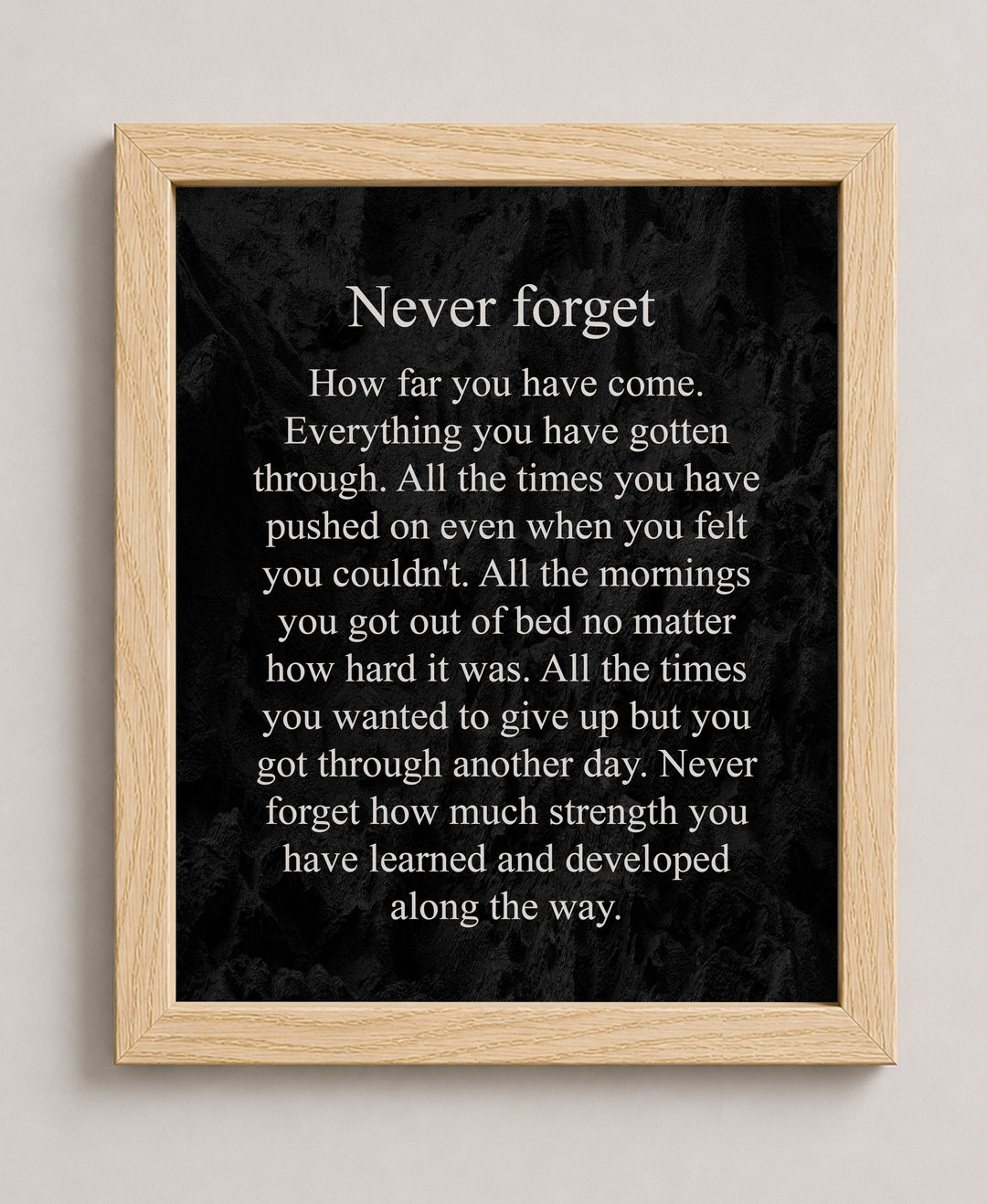 Never Forget How Far You Have Come Inspirational Wall Art