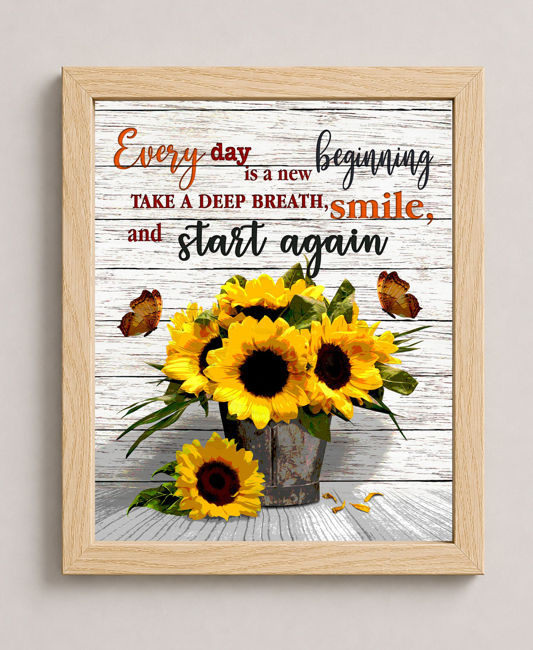 New Beginning Sunflower Inspirational Wall Art