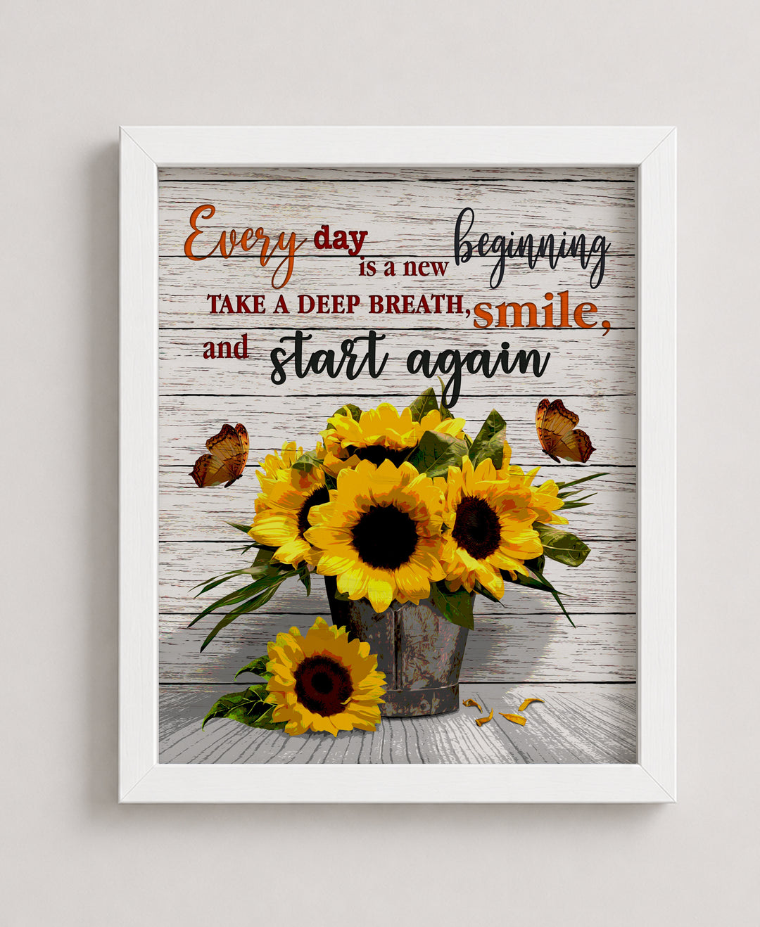 New Beginning Sunflower Inspirational Wall Art