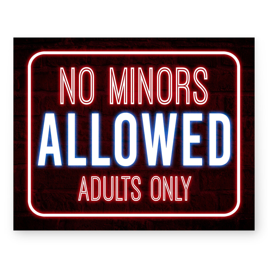 No Minors Allowed Adults Only Funny Wall Art