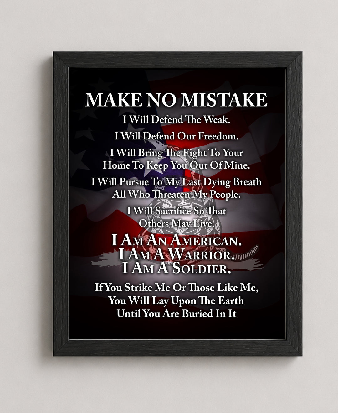 I Am a Soldier Quote Military Wall Art