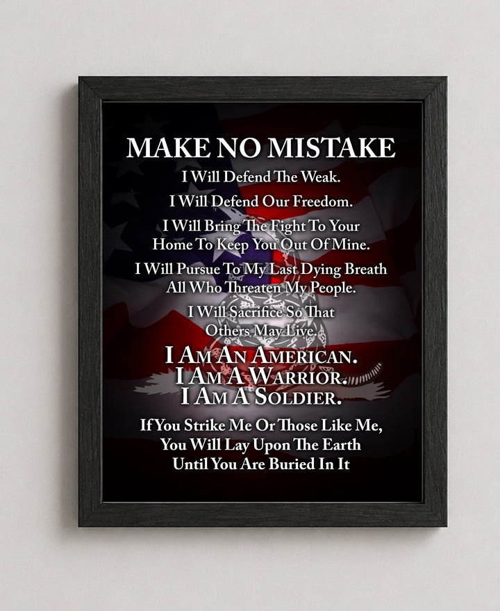I Am a Soldier Quote Military Wall Art