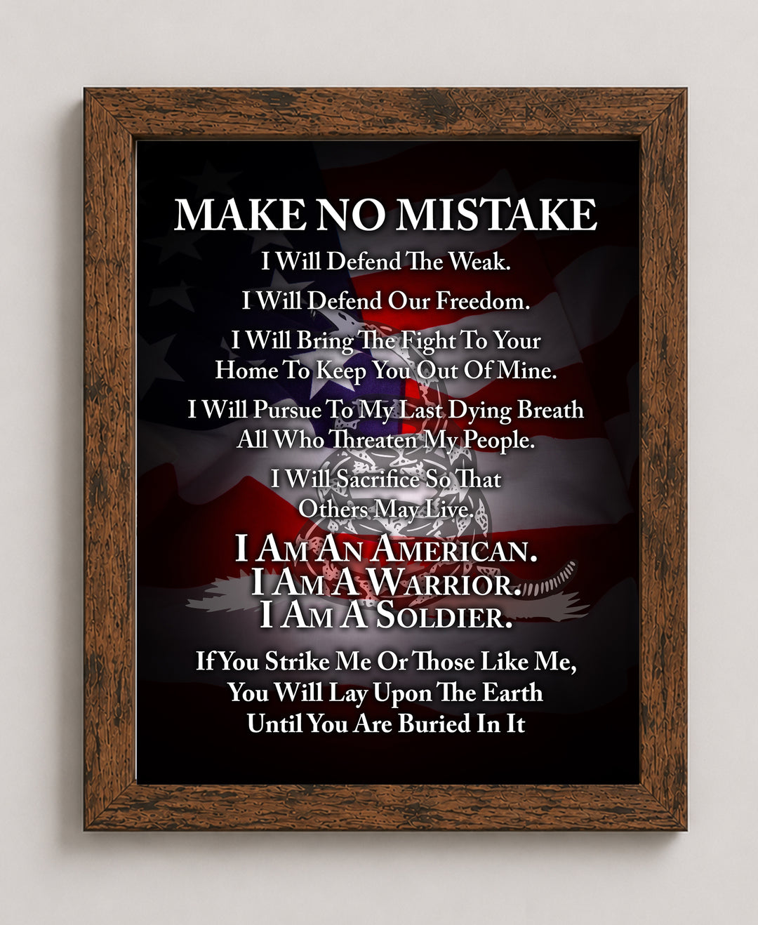 I Am a Soldier Quote Military Wall Art