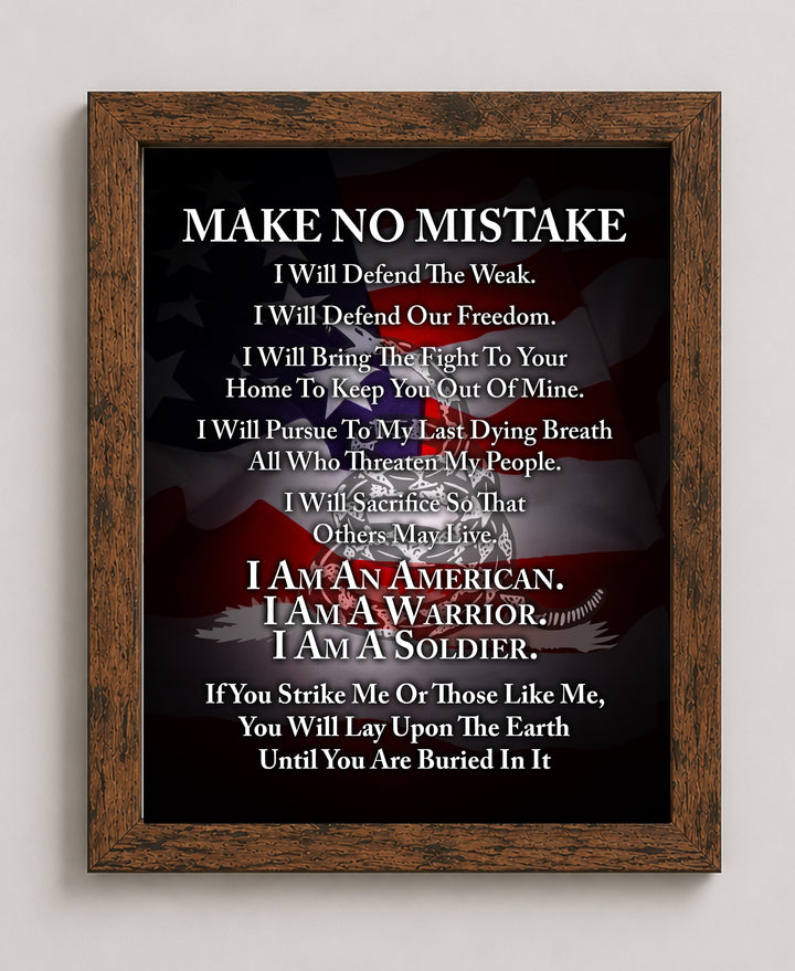I Am a Soldier Quote Military Wall Art