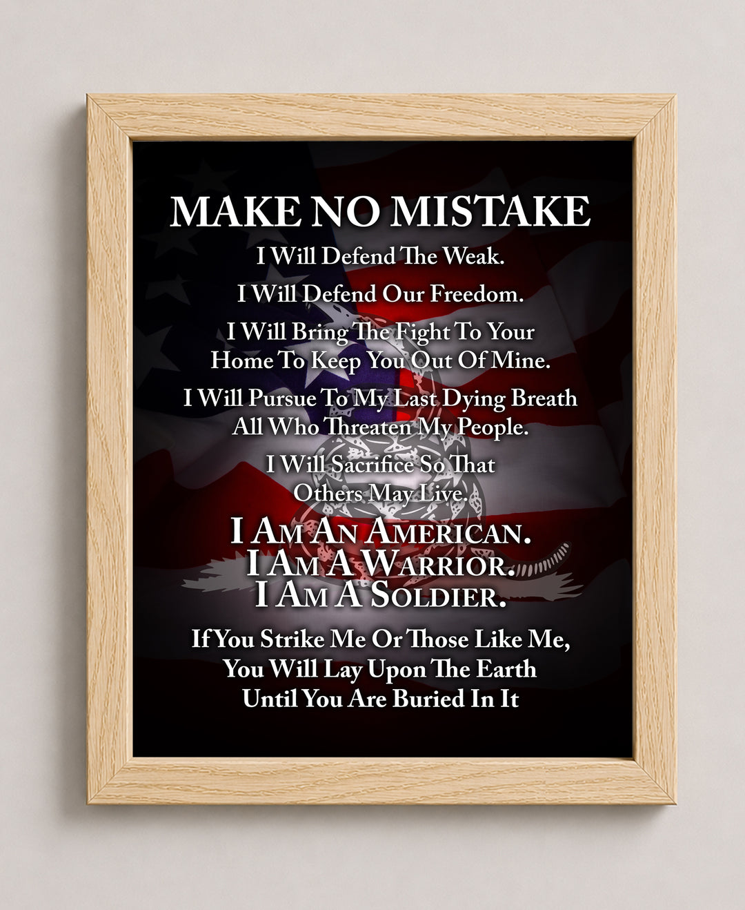I Am a Soldier Quote Military Wall Art