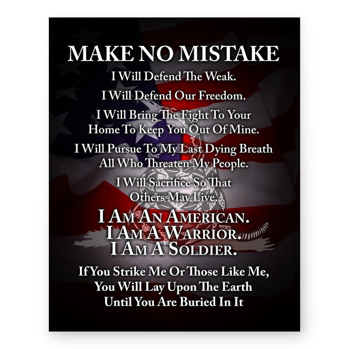 I Am a Soldier Quote Military Wall Art