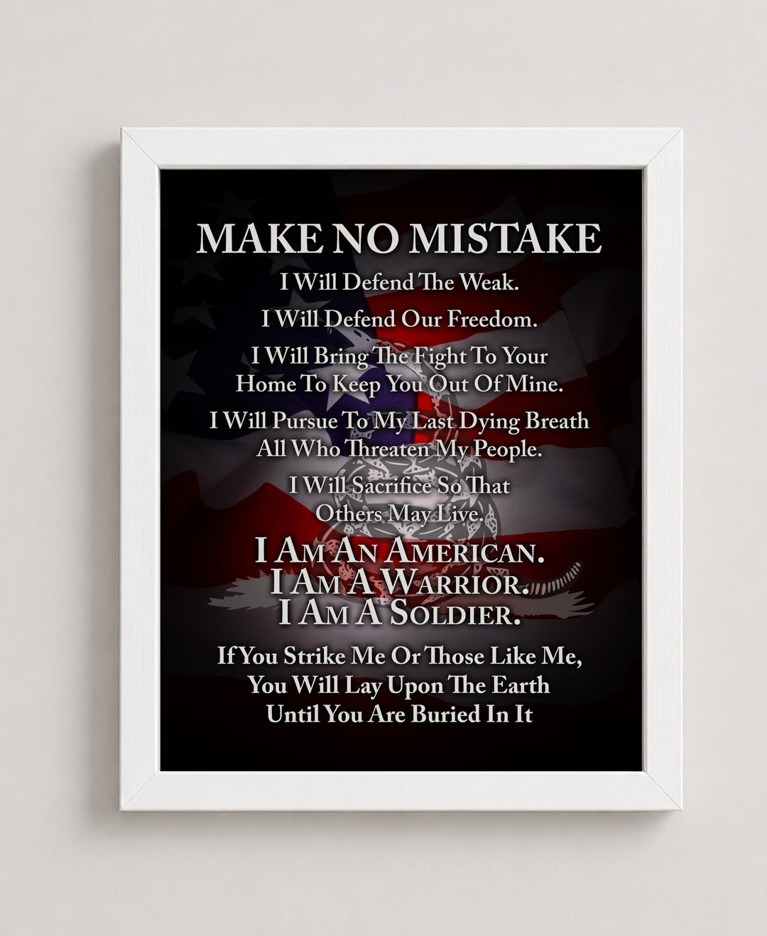 I Am a Soldier Quote Military Wall Art