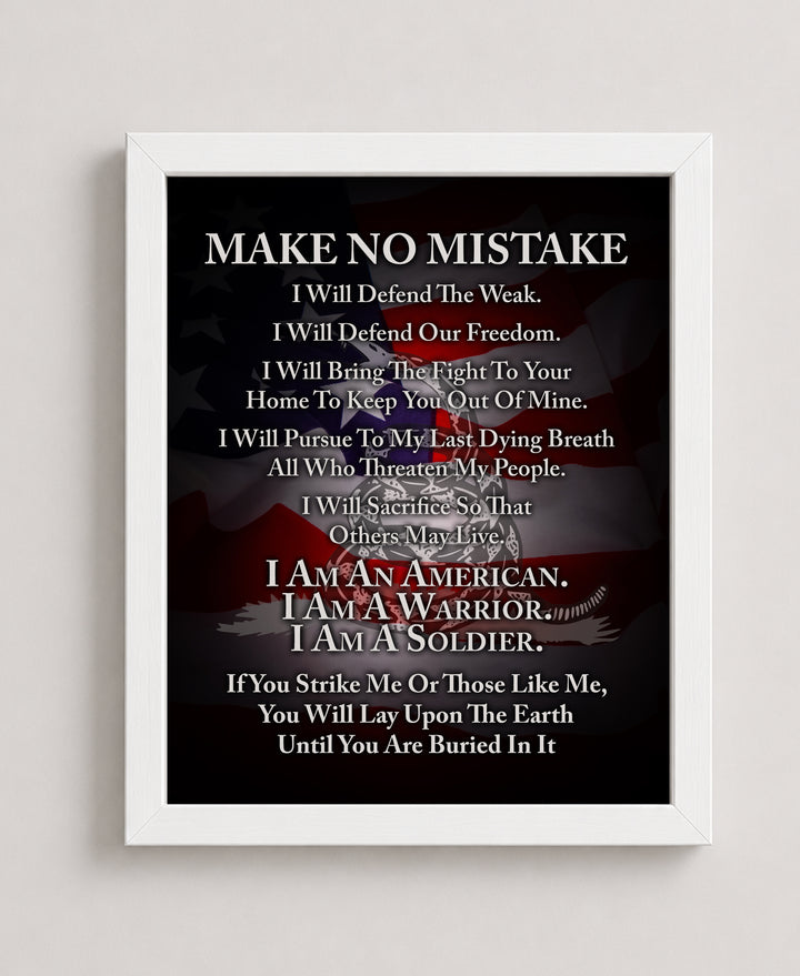 I Am a Soldier Quote Military Wall Art