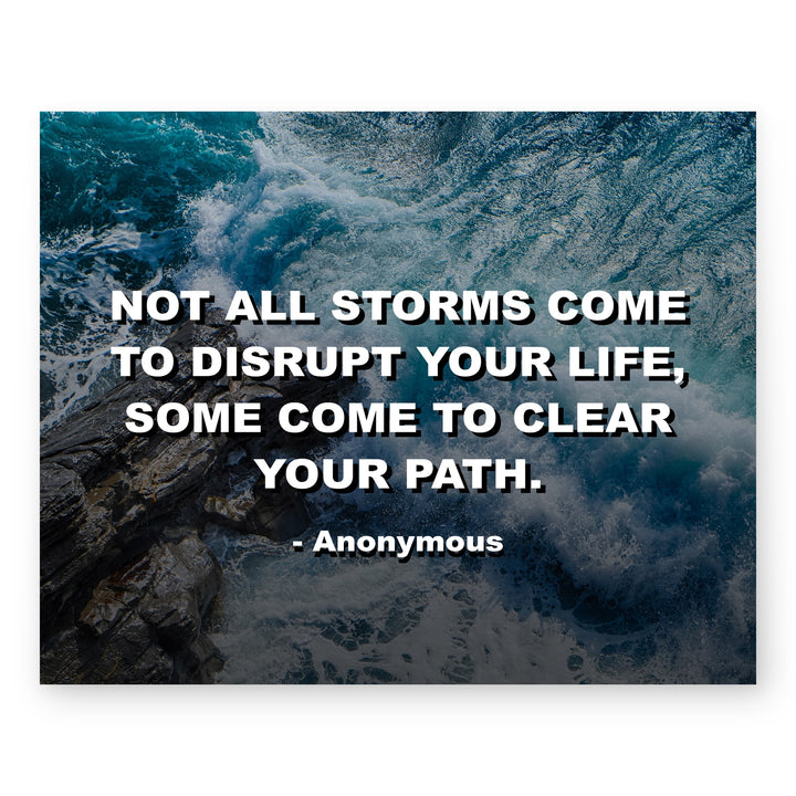 Not All Storms Disrupt Life Quote Ocean Wave Inspirational Wall Art